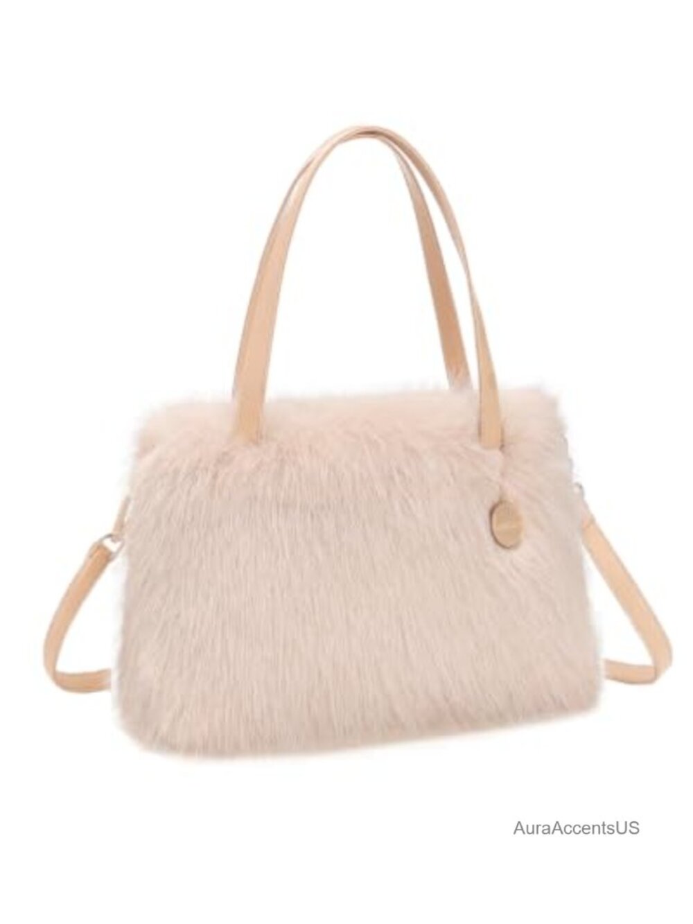 Faux Fur Crossbody Purse Convertible Shoulder Handbag Tote